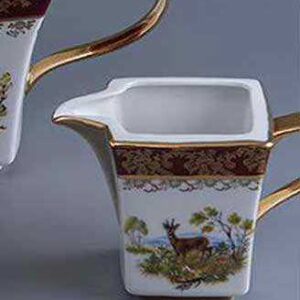 Молочник Царская Красная Охота MS Royal Czech Porcelain 2
