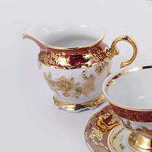 Молочник Красная Золотая Роза MT Royal Czech Porcelain 2
