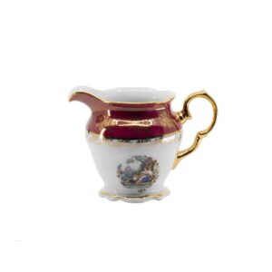 Молочник Красное Барокко AL Royal Czech Porcelain 2