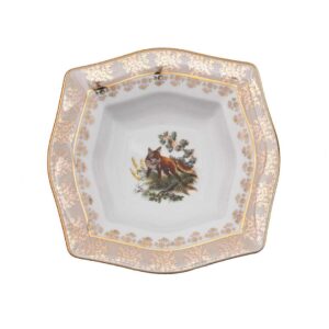 Набор глубоких тарелок 24 см Царская Медовая Охота MS Royal Czech Porcelain 2