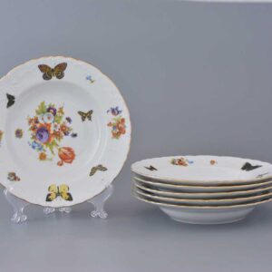 Набор глубоких тарелок 24 см из Бабочки Royal Czech Porcelain 2