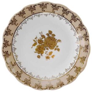 Набор глубоких тарелок 24 см из Медовая Золотая Роза MT Royal Czech Porcelain 2