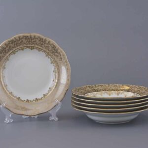 Набор глубоких тарелок 24 см Медовая Паутинка AL Royal Czech Porcelain 2