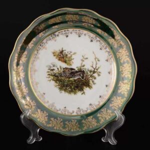 Набор тарелок 17 см Царская Зеленая Охота AL Royal Czech Porcelain 2