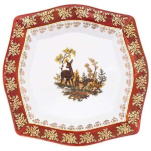 Набор тарелок 19 см Царская Красная Охота MS Royal Czech Porcelain 2