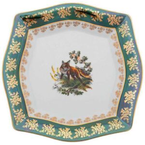 Набор тарелок 21 см Зеленая Царская Охота MS Royal Czech Porcelain 2