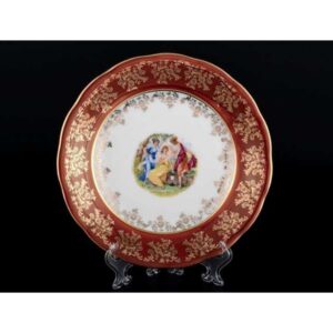 Набор тарелок 25 см Красная Мадонна AL Royal Czech Porcelain 3