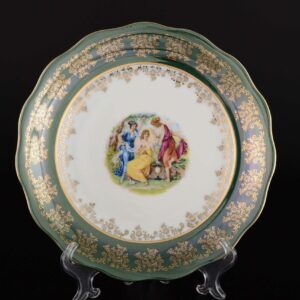 Набор тарелок 25 см Зеленая Мадонна AL Royal Czech Porcelain 2