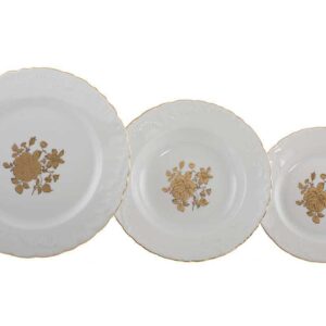 Набор тарелок Белая золотая Роза Рококо Royal Czech Porcelain 2