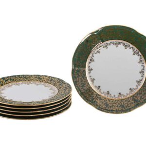 Набор тарелок Болеро 25 см Зеленый листик Royal Czech Porcelain 2