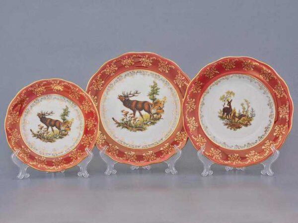 Набор тарелок Царская Красная охота AL Royal Czech Porcelain 2