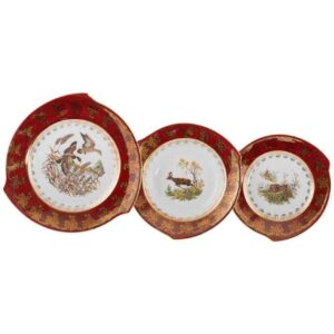 Набор тарелок Царская Красная Охота Happa Royal Czech Porcelain 2
