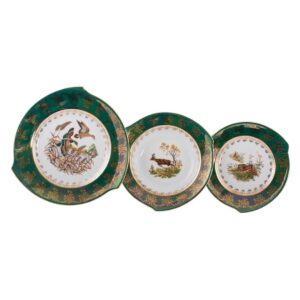 Набор тарелок Царская Зеленая Охота Happa Royal Czech Porcelain 2