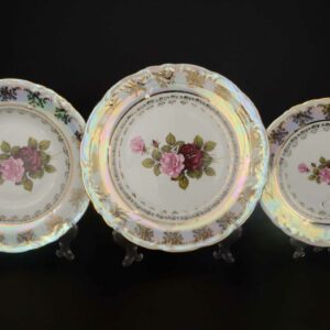 Набор тарелок Перламутровая роза FR Royal Czech Porcelain 2