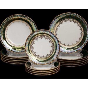 Набор тарелок Зеленый Лист МТ Royal Czech Porcelain 2