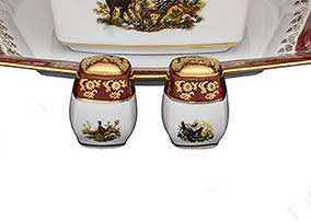Перечница Царская Красная Охота MS Royal Czech Porcelain 2