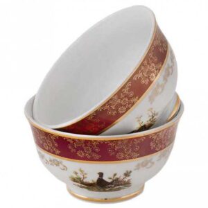 Пиала 13 см Красная Царская Охота Royal Czech Porcelain 2
