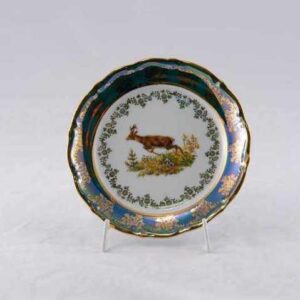 Подстановочная тарелка Царская Зеленая Охота LW Royal Czech Porcelain 2