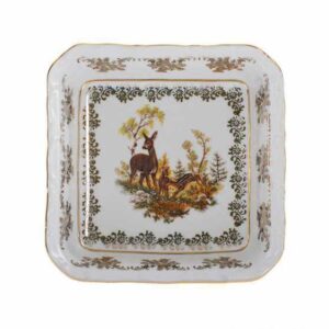 Салатник 16 см Царская Белая Охота MS Royal Czech Porcelain 2