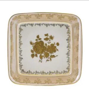 Салатник 16 см Золотая Медовая Роза MS Royal Czech Porcelain 2