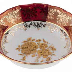 Салатник 19 см Красная Золотая Роза МТ Royal Czech Porcelain 2