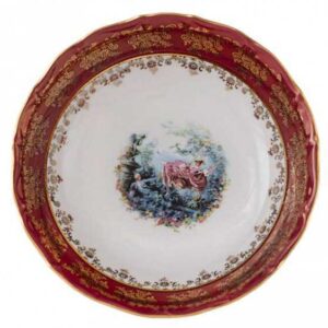 Салатник 19 см Красное Барокко AL Royal Czech Porcelain 2