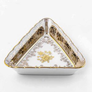 Салатник 19 см Медовая Золотая Роза треуг Royal Czech Porcelain 2