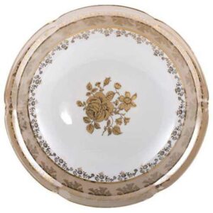 Салатник 23 см Медовая Золотая Роза MT Royal Czech Porcelain 2