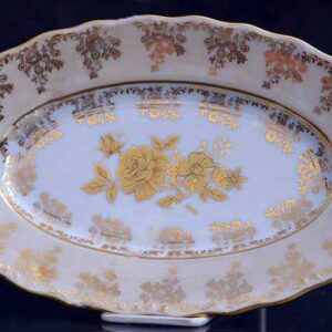 Селедочница 22 см Медовая Золотая Роза AL Royal Czech Porcelain 2