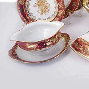 Соусник Красная Золотая Роза Royal Czech Porcelain 2