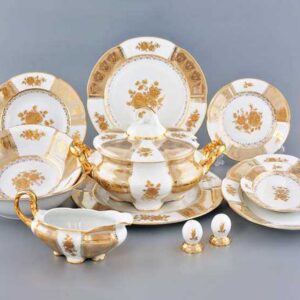 Столовый сервиз Болеро Медовая Золотая Роза 6/26 Royal Czech Porcelain2