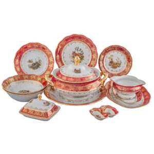 Столовый сервиз Царская Красная охота 6/27 AL Royal Czech Porcelain 2