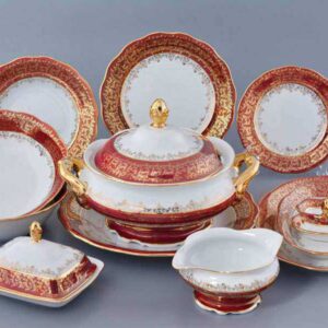 Столовый сервиз Красная паутинка 6/27 AL Royal Czech Porcelain 2