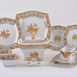 Столовый сервиз Золотая Медовая Роза 6/26 MS Royal Czech Porcelain2