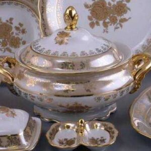 Супница Медовая золотая роза AL Royal Czech Porcelain 2