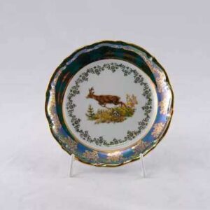 Суповая тарелка 24 см Царская Зеленая Охота MT Royal Czech Porcelain 2