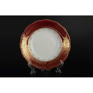 Суповая тарелка 24 см Красная паутинка MS Royal Czech Porcelain 2