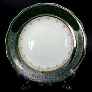 Суповая тарелка 24 см Зеленая Паутинка MS Royal Czech Porcelain 2