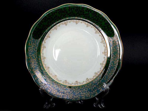 Суповая тарелка 24 см Зеленая Паутинка MS Royal Czech Porcelain 2
