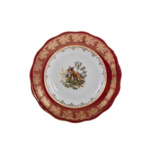 Суповая тарелка Царская Красная Охота AL Royal Czech Porcelain 2