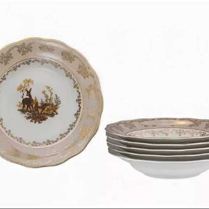 Суповая тарелка Царская Медовая Охота AL Royal Czech Porcelain 2