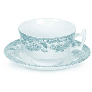 Чашка чайная с блюдцем 200мл Деламер сельские мотивы голубая Spode SPD-DLL1138-1 2