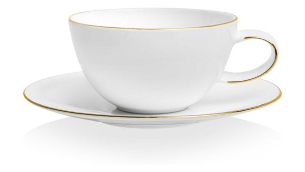 Чашка чайная с блюдцем Mix Match Синергия Золотой кант 250мл 1