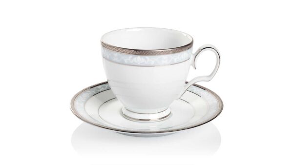 Чашка чайная с блюдцем Noritake Хэмпшир платиновый кант 250мл1