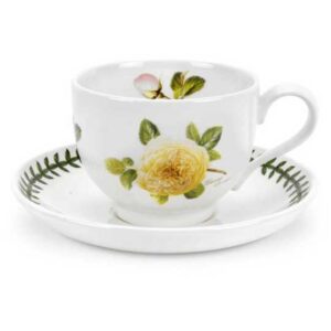 Чашка чайная с блюдцем Portmeirion Ботанический сад Розы Джорджия жёлтая роза 200мл 1