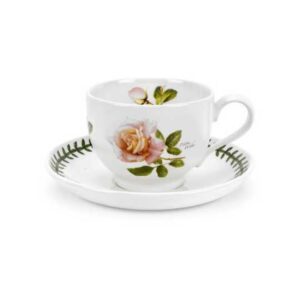 Чашка чайная с блюдцем Portmeirion Ботанический сад Розы Наилучшие пожелания чайная роза 200мл 1