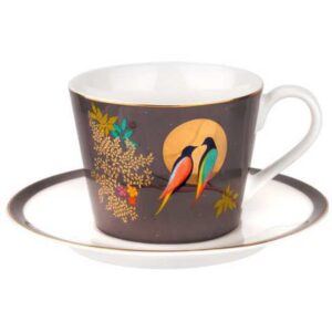 Чашка чайная с блюдцем Portmeirion Сара Миллер Челси 200мл тёмно-серая 1