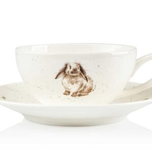 Чашка для капучино с блюдцем Royal Worcester Забавная фауна Кролик 220мл 1