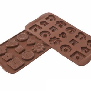 Форма для приготовления конфет Silikomart Пуговки 10,7Х21,5см шоколадная 1
