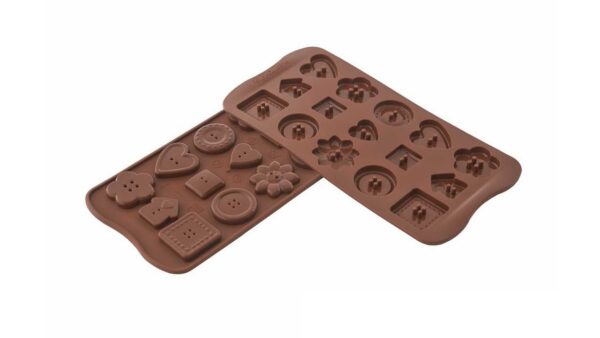 Форма для приготовления конфет Silikomart Пуговки 10,7Х21,5см шоколадная 1
